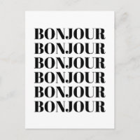 Bonjour minimalista Tipografía francesa Blanco neg