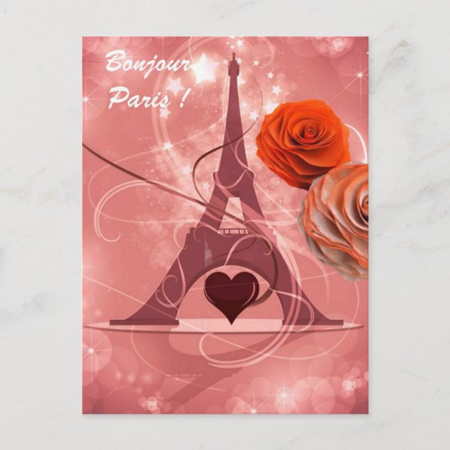 Postal ¡Bonjour Paris! (Anverso)