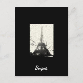 Postal Bonjour Paris Postcard