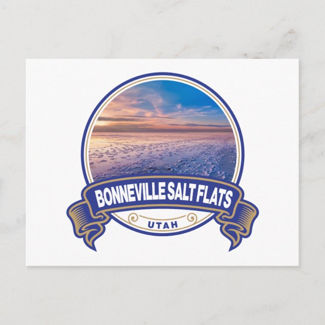 Postal Bonneville Salt Flats Utah Travel Badge (Anverso)