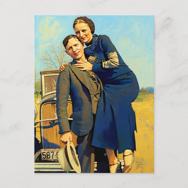 Postal Bonnie Parker Clyde Barrow 1933 (Anverso)