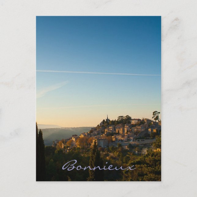 Postal Bonnieux, pueblo de Luberon, Provenza. (Anverso)