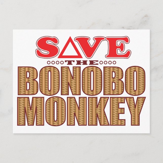 Postal Bonobo Monkey Save (Anverso)