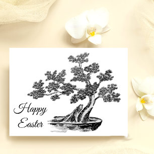 Postal Bonsai - Estilo chino - blanco y negro
