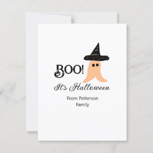 Postal Boo, es Halloween de naranja de apellido fantasma