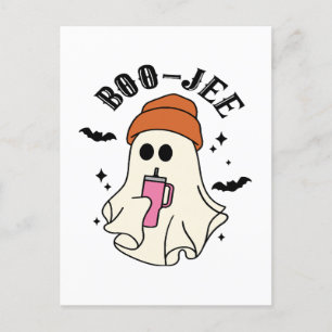 Postal Boo-Jee fantasma divertido inspirado en Tumbler de