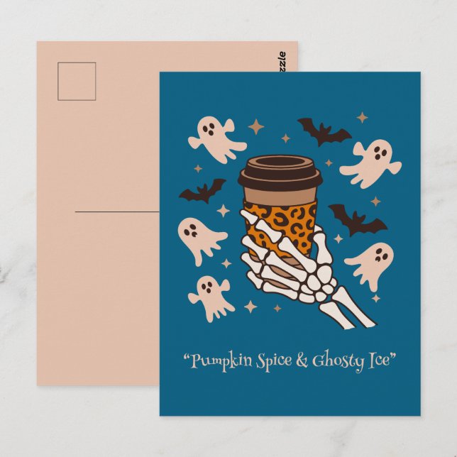 Postal Boo Kawaii, adorable halloween espeluznante (Anverso / Reverso)