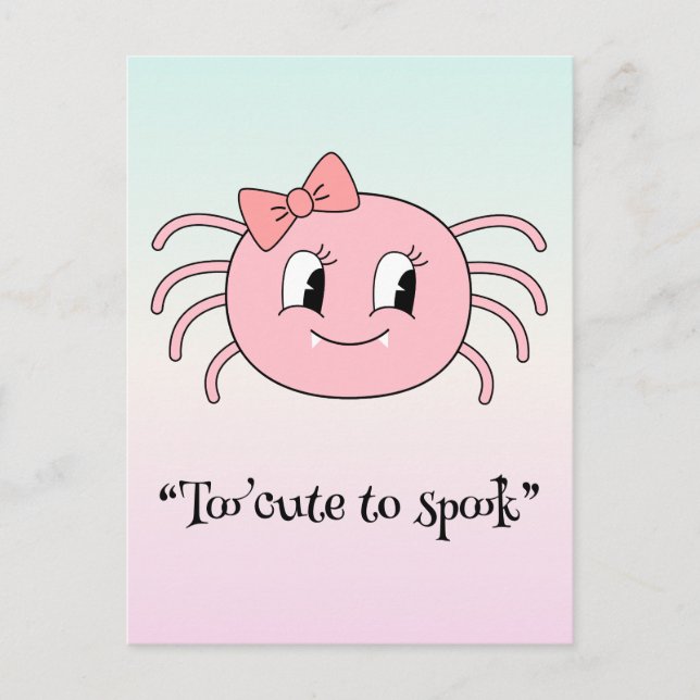 Postal Boo Kawaii, adorable halloween espeluznante (Anverso)