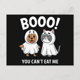 Postal Boo, no puedes comerme perros y gatos divertidos H