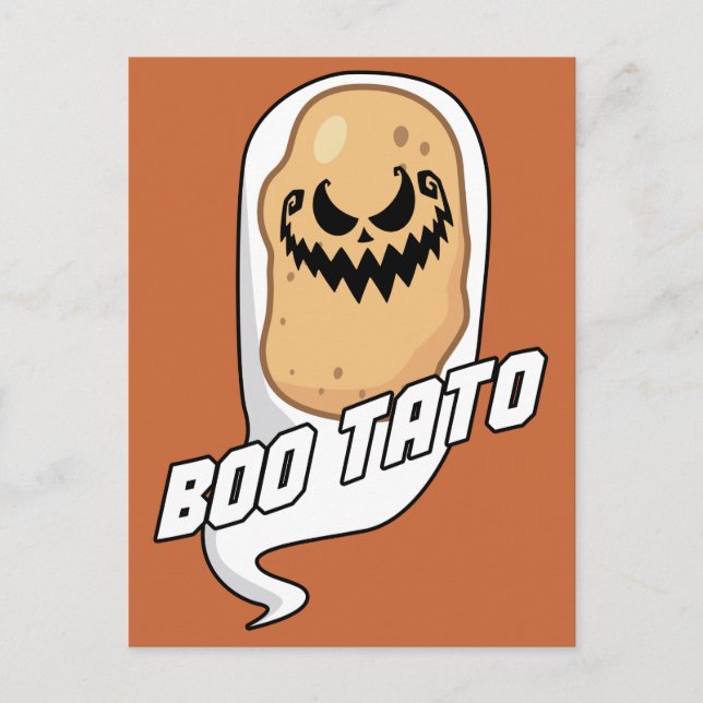 Postal Boo-Tato Spooky Potato Food Halloween (Anverso)