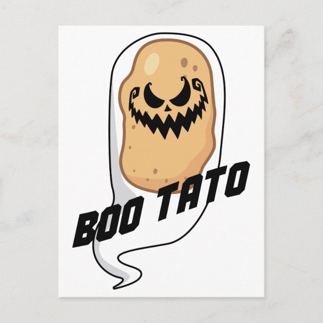 Postal Boo-Tato Spooky Potato Food Halloween (Anverso)