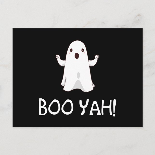 Postal Boo Yah Funny Halloween Ghost (Anverso)