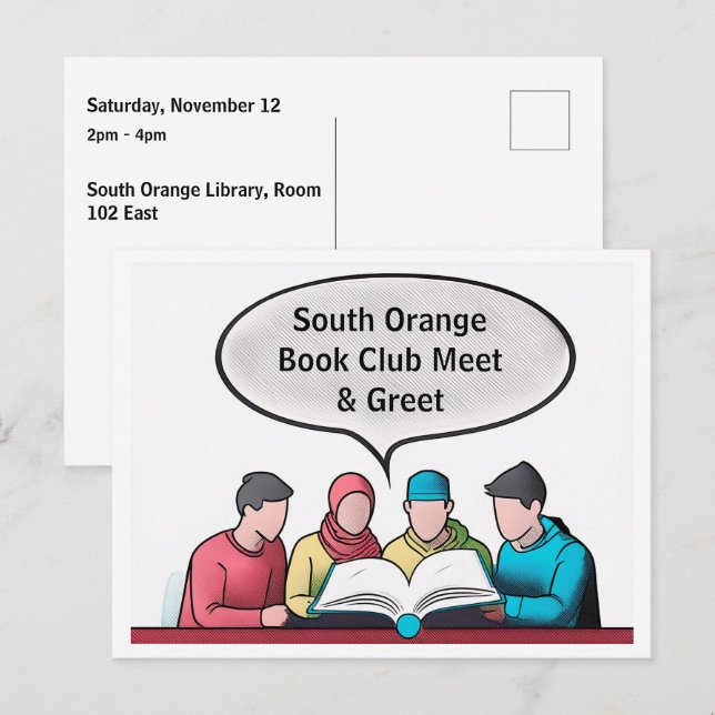 Postal Book Club Open Invitation Customizable (Anverso / Reverso)