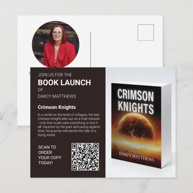 Postal Book Launch Author Promo Photo QR Code (Anverso / Reverso)