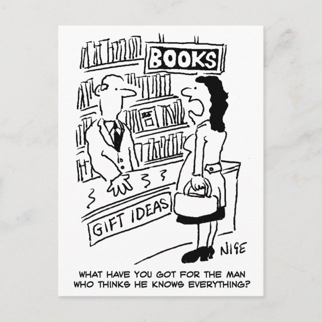 Postal Bookshop Customer asks Shopkeeper a Question (Anverso)