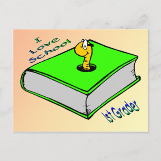 Postal Bookworm 1Grader - I love School