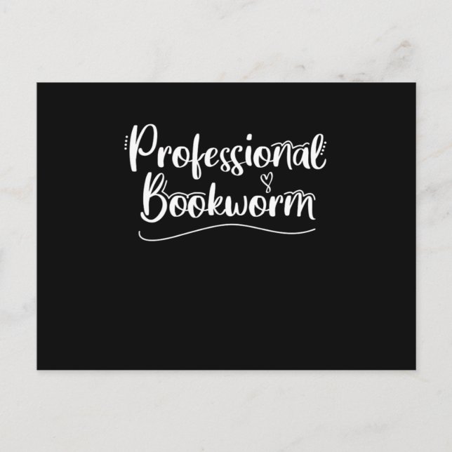 Postal Bookworm profesional me encanta leer libros (Anverso)
