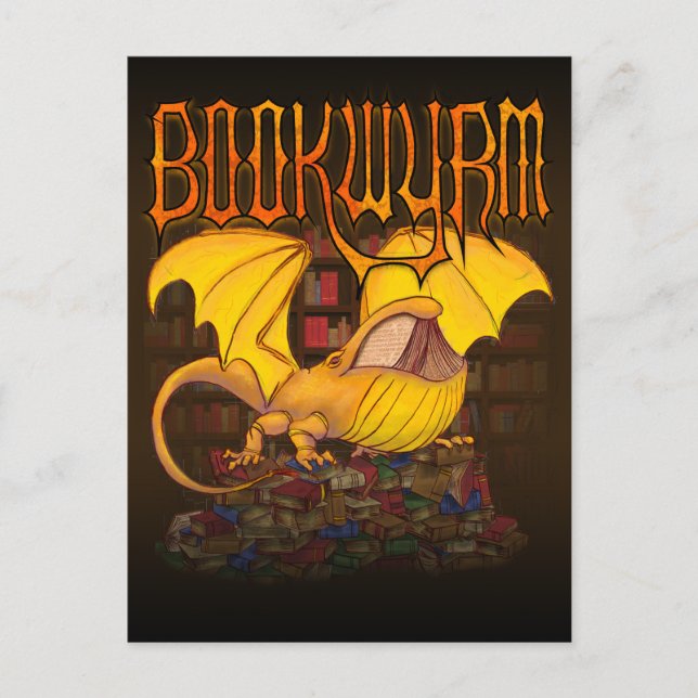 Postal Bookwyrm: The Library Dragon (Anverso)