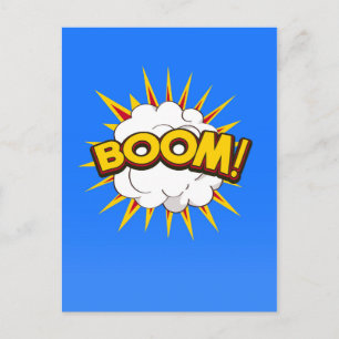 Postal ¡Boom! Explosión de dibujos animados