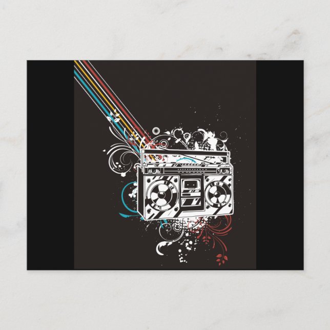 Postal Boombox Boom Box Ghetto Blaster Jambox (Anverso)