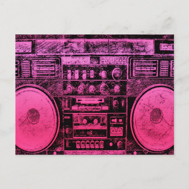 Postal boombox rosa (Anverso)