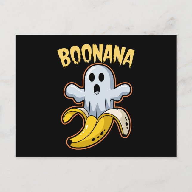 Postal Boonana Fantasma Lindo Banana Halloween (Anverso)