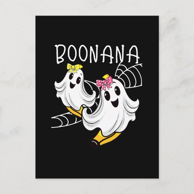 Postal Boonana Fantasma Mono Banana Halloween (Anverso)