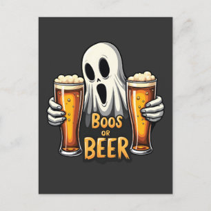 Postal Boos O Cerveza Graciosa Oktoberfest Fantasma Hallo