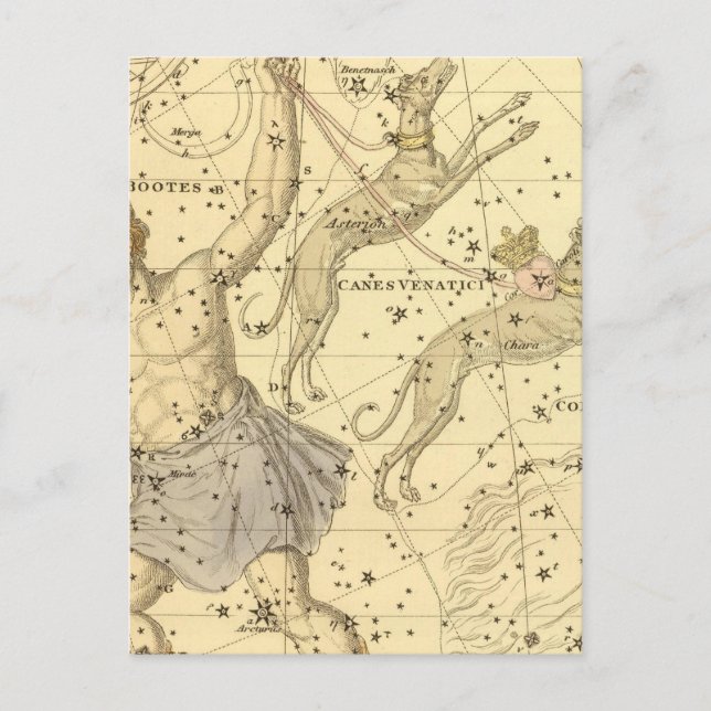 Postal Bootes y Mons Maenalus, Astéia y Chara (Anverso)