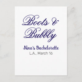 Postal Boots & Bubble bachelorette party name purpleplace