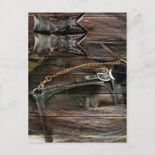 Postal Boots De Caballo Y Vaquero De Estilo Occidental