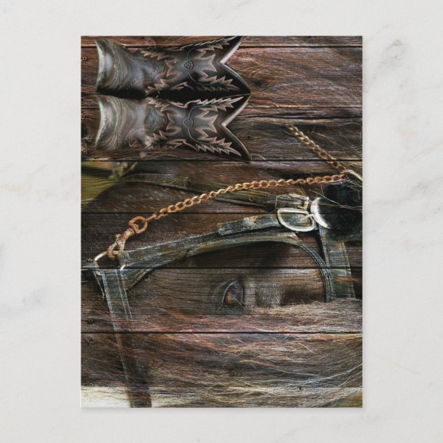 Postal Boots De Caballo Y Vaquero De Estilo Occidental (Anverso)