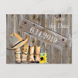 Postal Boots de vaquero y girasoles salvan la boda de nov