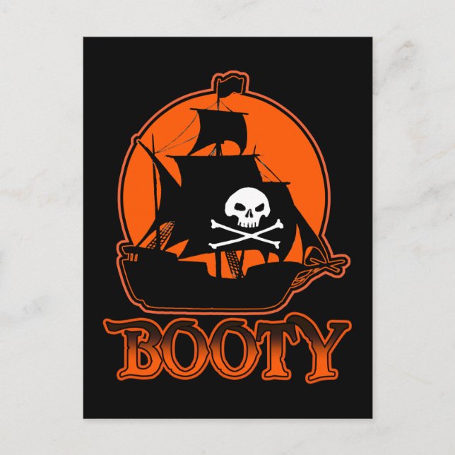 Postal Booty pirata de Halloween (Anverso)