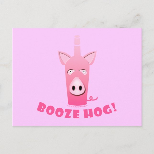 POSTAL BOOZE HOG POSTCARD (Anverso)