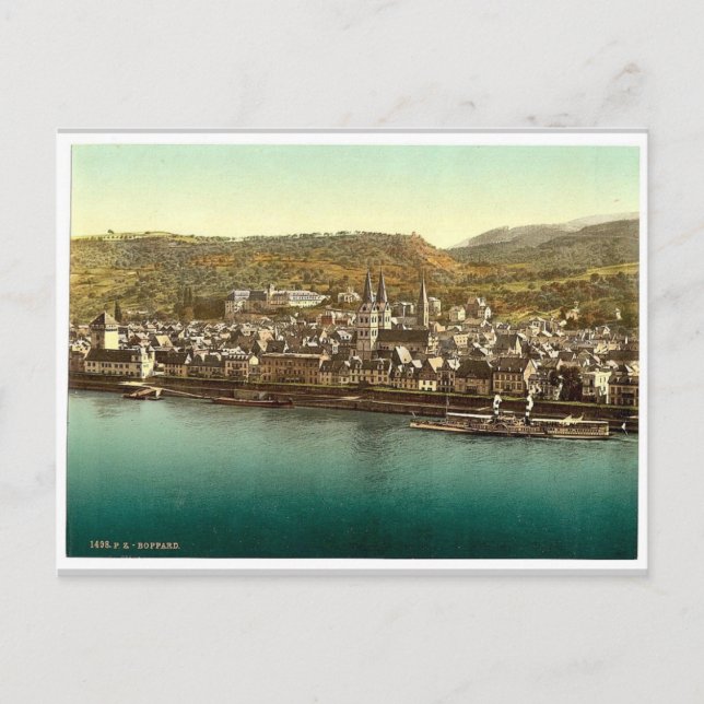 Postal Boppard, el Rin, Alemania rara Fotografía (Anverso)