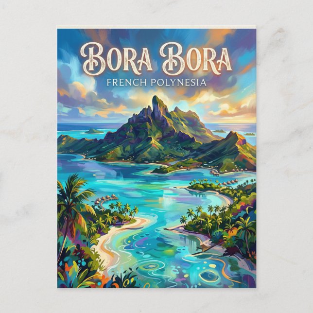 Postal Bora Bora Polinesia Francesa (Anverso)