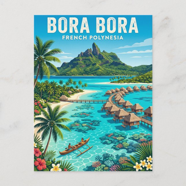 Postal Bora Bora Polinesia Francesa (Anverso)