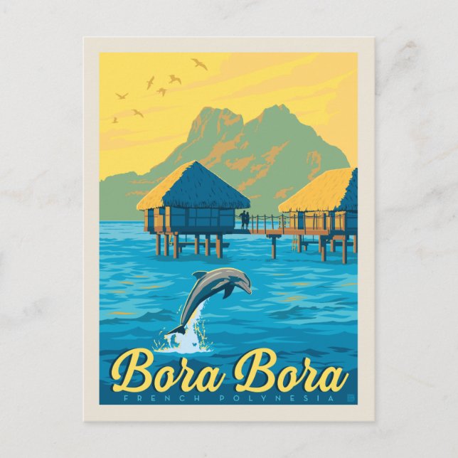 Postal Bora Bora, Polinesia Francesa (Anverso)
