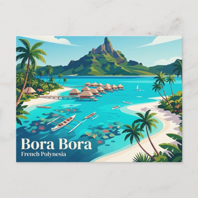 Postal Bora Bora Polinesia Francesa (Anverso)