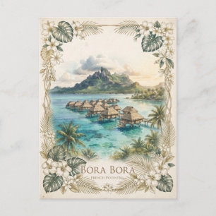 Postal Bora Bora, Polinesia Francesa con Bungalows