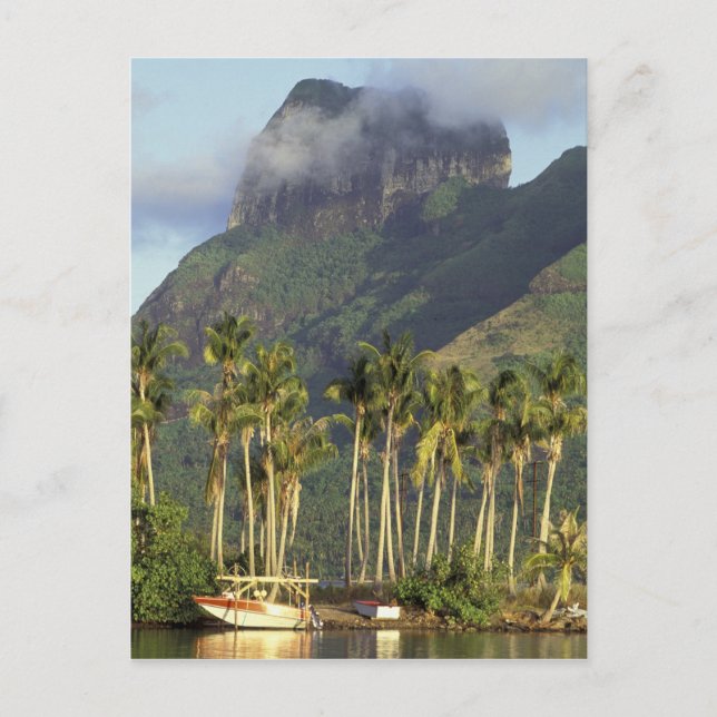 Postal Bora Bora, Polinesia Francesa Escena frente al mar (Anverso)
