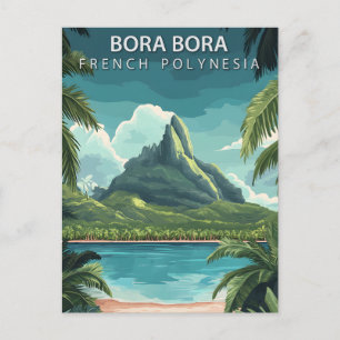 Postal Bora Bora Polinesia Francesa Viaje Vintage