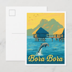 Postal Bora-Bora Polinesia Francesa Viajes Antiguos