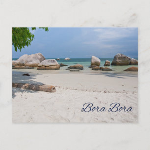Postal Bora Bora Tahití Hermosa Playa Tropical Rocas