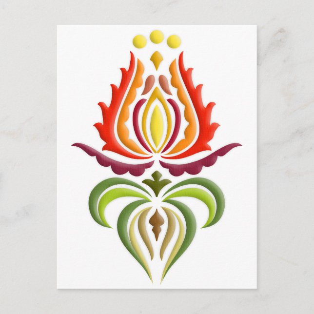 Postal Bordado de Fancy Mantle - Arte folclórico húngaro (Anverso)