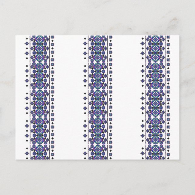 Postal Bordados azules (Anverso)