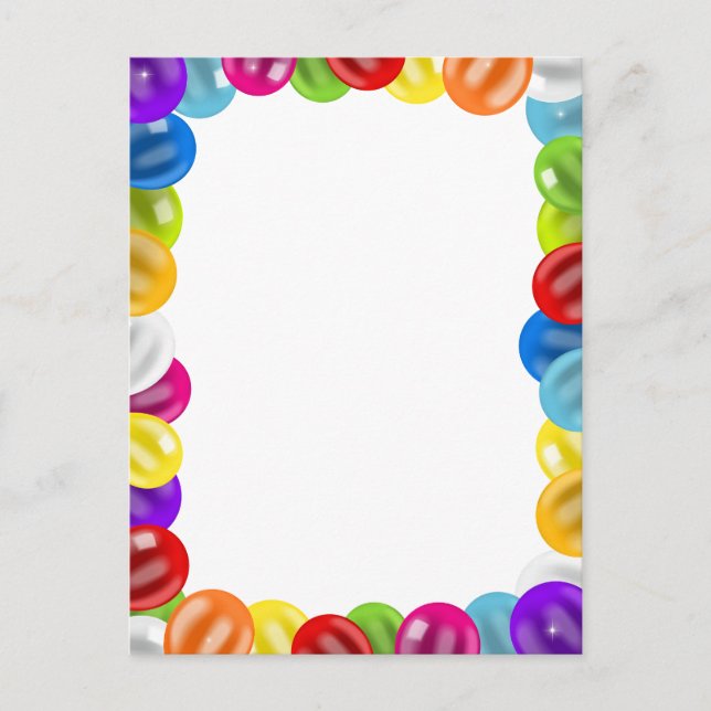 Postal Borde de globo de cumpleaños lindo