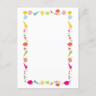 Postal Borde de globo de fiesta de cumpleaños lindo