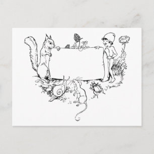 Postal Borde de vida silvestre de la ardilla virgen